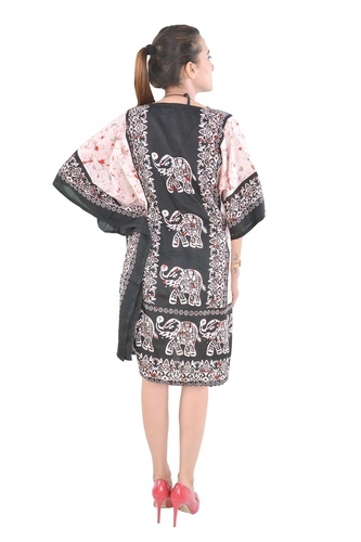 Indian Black Elephant Cotton Wear Kaftan